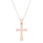 Womens 14k Rose Gold Cross Pendant Necklace