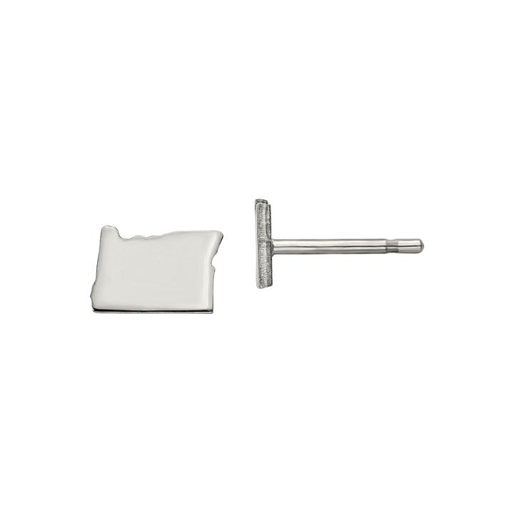 Personalized Sterling Silver Oregon Stud Earrings