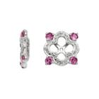 Diamond Accent & Lab-created Pink Sapphire Sterling Silver Earring Jackets