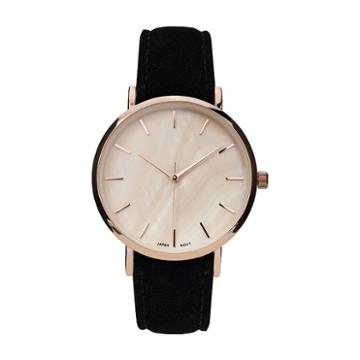 Geneva Platinum Womens Black Strap Watch-10133