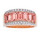 Womens Simulated Pink 18k Gold Over Silver Cocktail Ring
