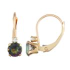 Multi Color Topaz 10k Gold Drop Earrings