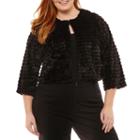 Robbie Bee 3/4 Sleeve Round Neck Shrug - Plus