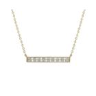 Petite Lux &trade; 10k Cubic Zirconia Bar Necklace With Gold Filled Chain