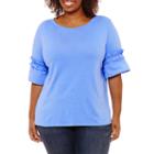 A.n.a Short Ruffle Sleeve T-shirt - Plus