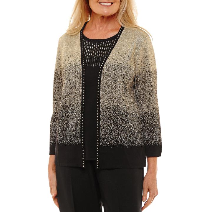 Alfred Dunner Embellished Layered Sweaters