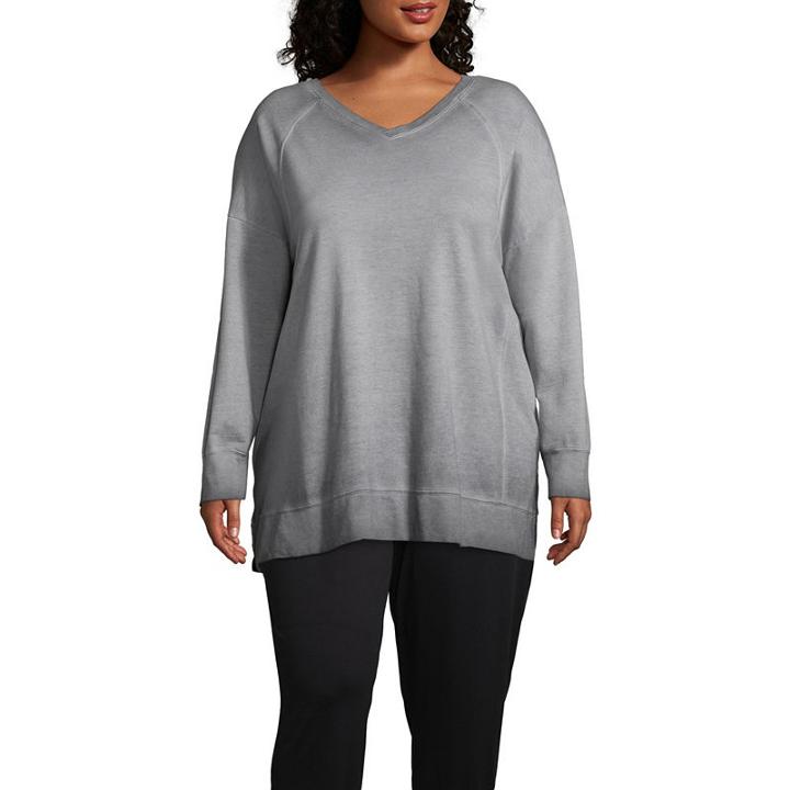 St. John's Bay Active Garment Wash Sweatshirt - Plus