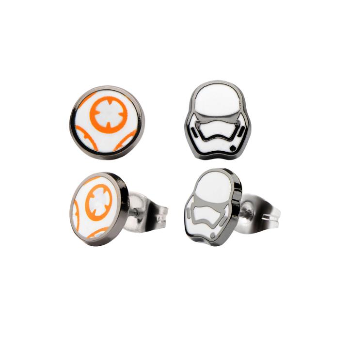 Star Wars Stainless Steel Bb-8 Storm Trooper 2-pr. Stud Earring Set