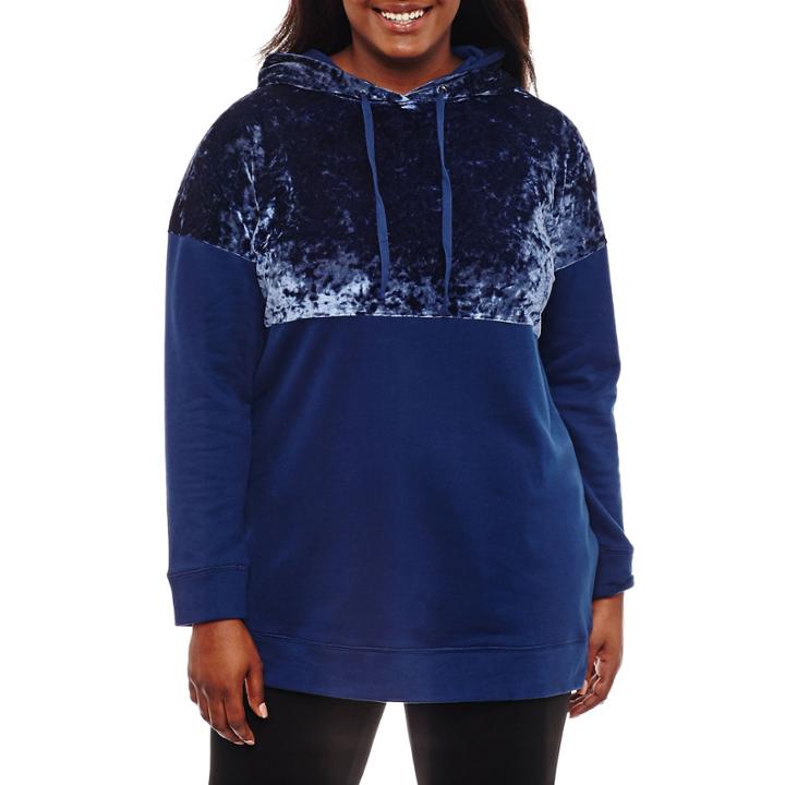 Flirtitude Oversize Velvet Hoodie- Juniors Plus