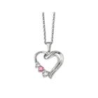 Survivor Collection Genuine Clear & Pink Swarovski Topaz Sterling Silver Heart Of Healing Necklace