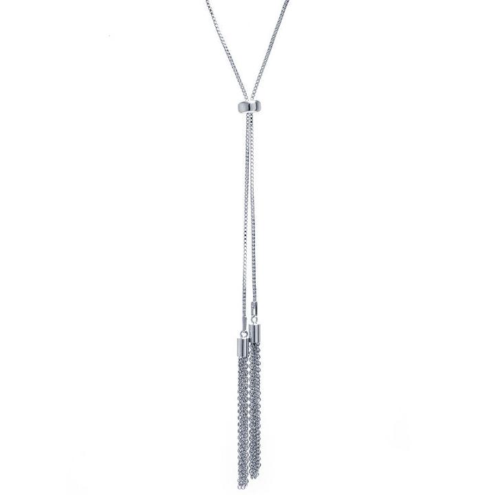 Silver Reflections Womens Y Necklace