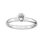 Personally Stackable 4mm Round Genuine White Topaz Ring