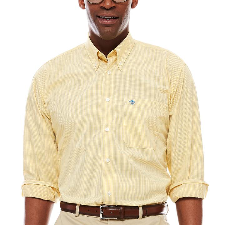 Biscayne Bay Long-sleeve Mini-check Button-down Shirt