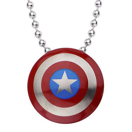 Marvel Captain America Shield Mens Stainless Steel Pendant Necklace