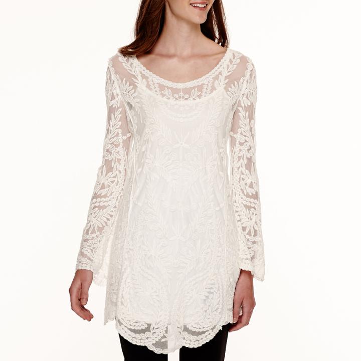 Xoxo Long-sleeve Lace Tunic