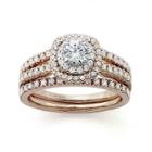 Modern Bride Signature 1 Ct. T.w. Diamond 14k Rose Gold Bridal Ring Set