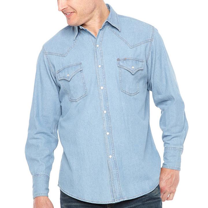 Ely Cattleman Long Sleeve Snap-front Shirt-big And Tall