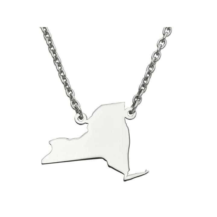Personalized Sterling Silver New York Pendant Necklace