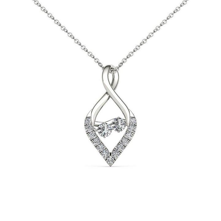 Love In Motion Womens 1/3 Ct. T.w. Genuine White Diamond 10k Gold Pendant