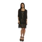 Corded Lace 3/4 Sleeve Embroidered Jacket Dress-petites