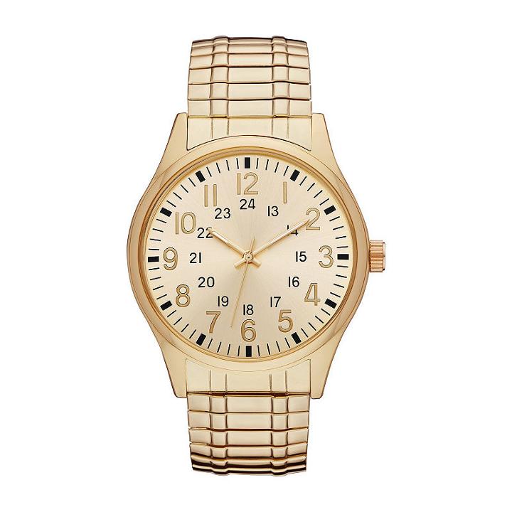 Mens Gold Tone Expansion Watch-fmdjo141