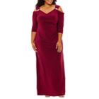 R & M Richards Long Sleeve Evening Gown-plus