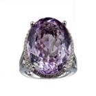 Womens Pink Amethyst Sterling Silver Cocktail Ring
