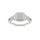 1/3 Ct. T.w. Diamond Cluster 10k White Gold Engagement Ring