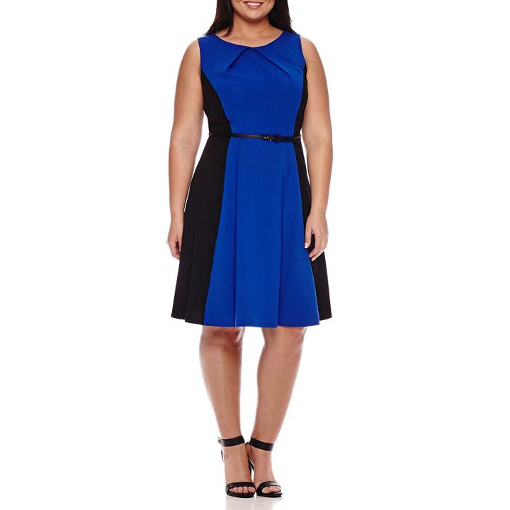Alyx Sleeveless Colorblock Fit-and-flare Dress - Plus