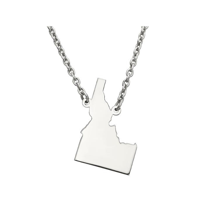 Personalized Sterling Silver Idaho Pendant Necklace