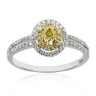 Womens 1 Ct. T.w. Yellow & White Diamond 14k Gold Cocktail Ring