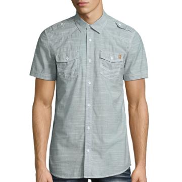 I Jeans By Buffalo Short Sleeve Plaid Button-front Shirt