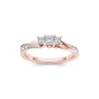 1/2 Ct. T.w. Diamond 10k Rose Gold 3-stone Engagement Ring
