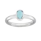 Personally Stackable Oval Lab-created Turquoise Sterling Silver Ring