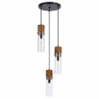 Wooten Heights 11 Inch Glass Pendant In Dark Bronze Wood Finish