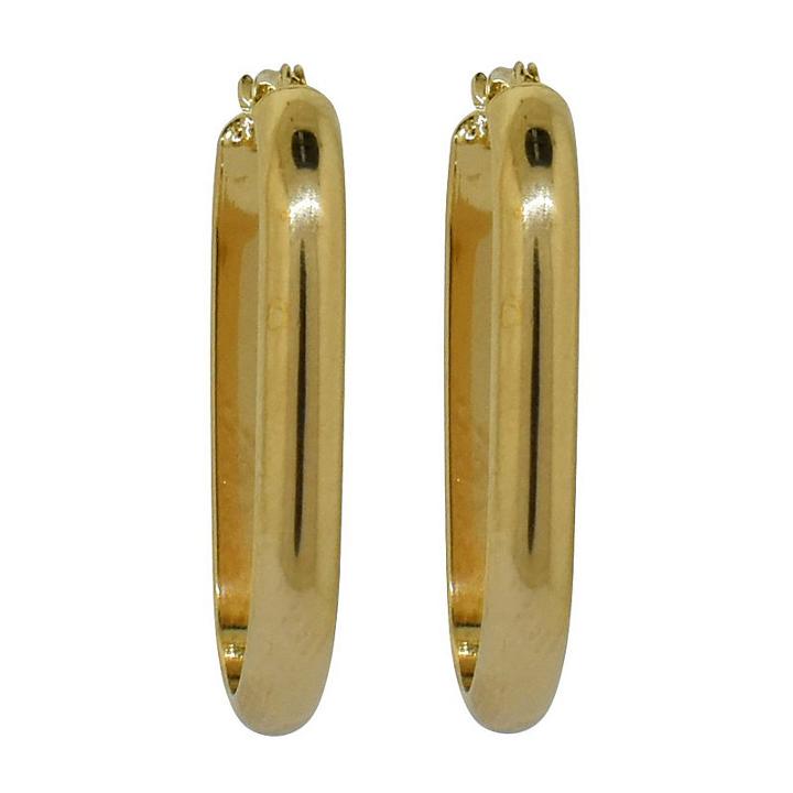 14k Gold Over Silver 29mm Oval Hoop Earrings