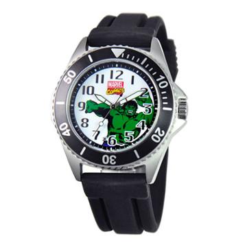 Disney Honor Mens The Hulk Black Silicone Strap Watch