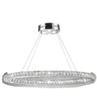 New Galaxy 20 Led Light Chrome Finish And Clear Crystal Oval Ring Dimmable Chandelier