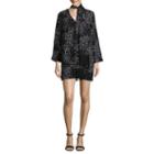 Libby Edelman Long Sleeve Star Print Sheath Dress