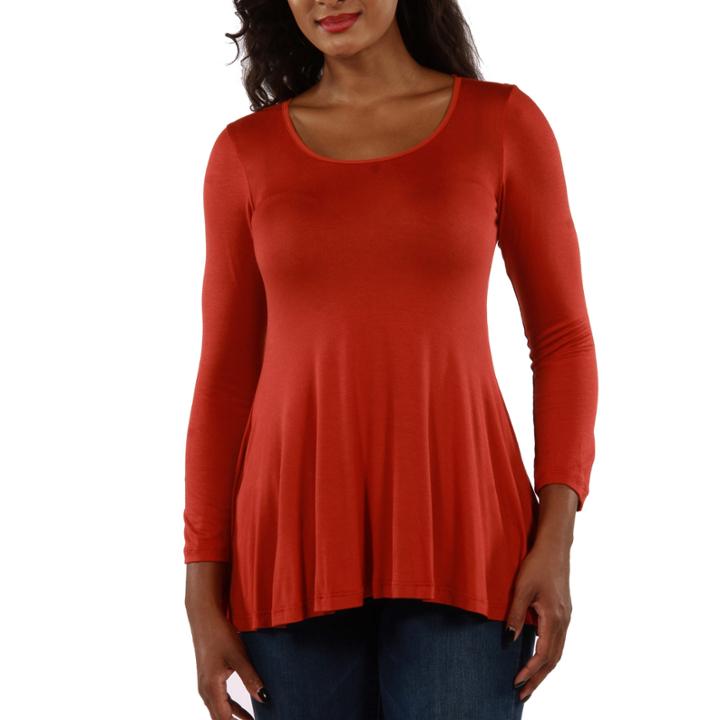 24/7 Comfort Apparel Scoop Neck Tunic Top