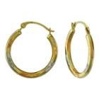 Tri-tone Hoop Earrings 14k Gold