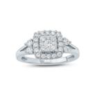 Womens 3 Ct. T.w. Genuine White Diamond 10k Gold Engagement Ring