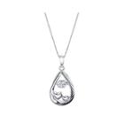 Inspired Moments Cubic Zirconia Sterling Silver Dancing Love You To The Moon Pendant Necklace