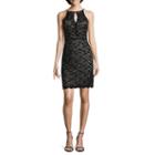 R & M Richards Sleeveless Lace Keyhole Sheath Dress