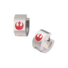 Star Wars Stainless Steel And Enamel Rebel Logo Hoop Earrings