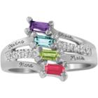 Artcarved Celebrations Of Life Womens Genuine Multi Color Stone Sterling Silver Band