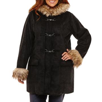 Kc Collections Midweight Hooded Peacoat-plus