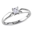 Womens 1/4 Ct. T.w. Princess White Diamond 10k Gold Solitaire Ring