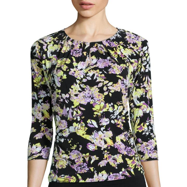 Liz Claiborne Saddle Sleeve Keyhole Top - Tall