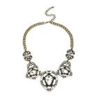 Bleu Crystal Medallion Statement Necklace